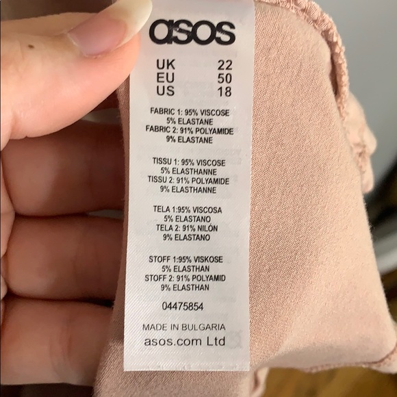 ASOS Plus Curve Pink Knit Lace Stretchy Dress 22 - Picture 8 of 11